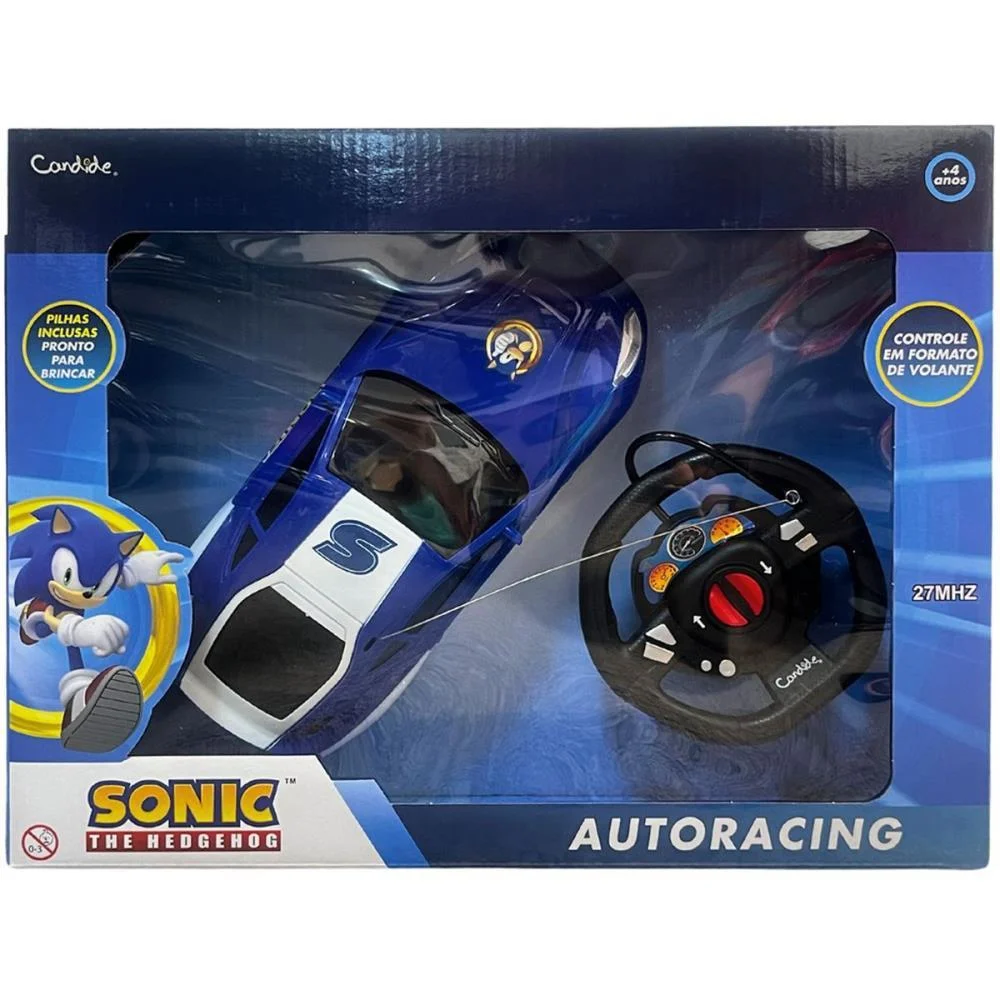 CARRINHO CONTROLE REMOTO SONIC AUTO-RACING 3FUNC/PILHA CANDIDE (UNIDADE)