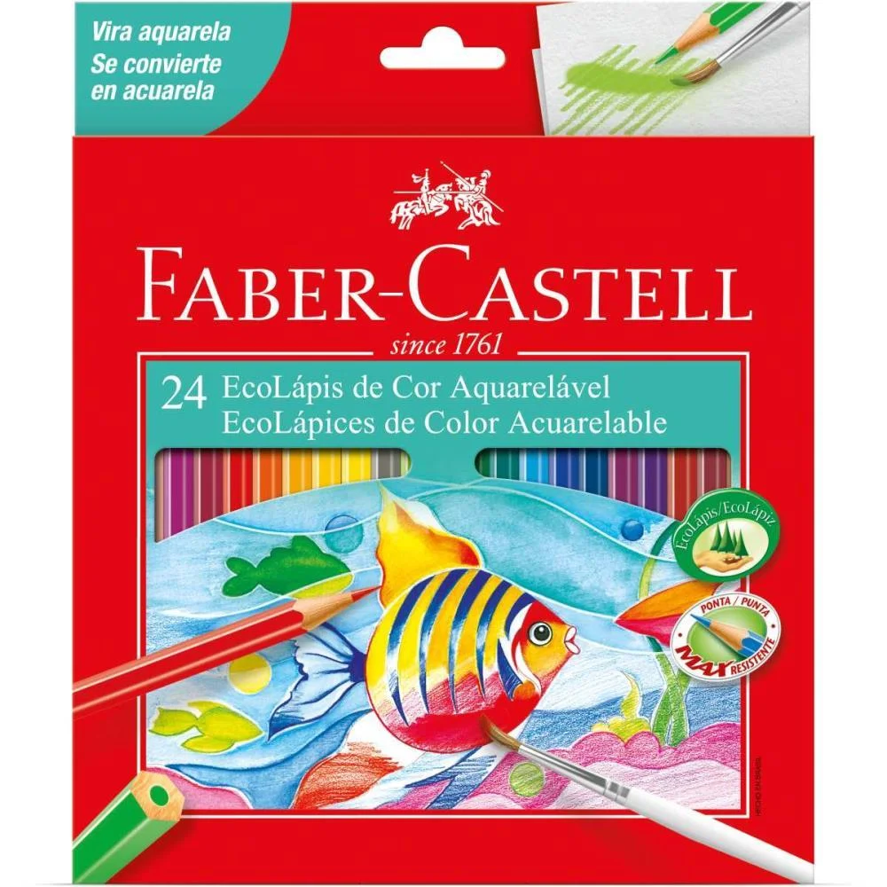LAPIS DE COR AQUARELAVEL ECOLAPIS 24 CORES FABER-CASTELL (PCT.C/06)