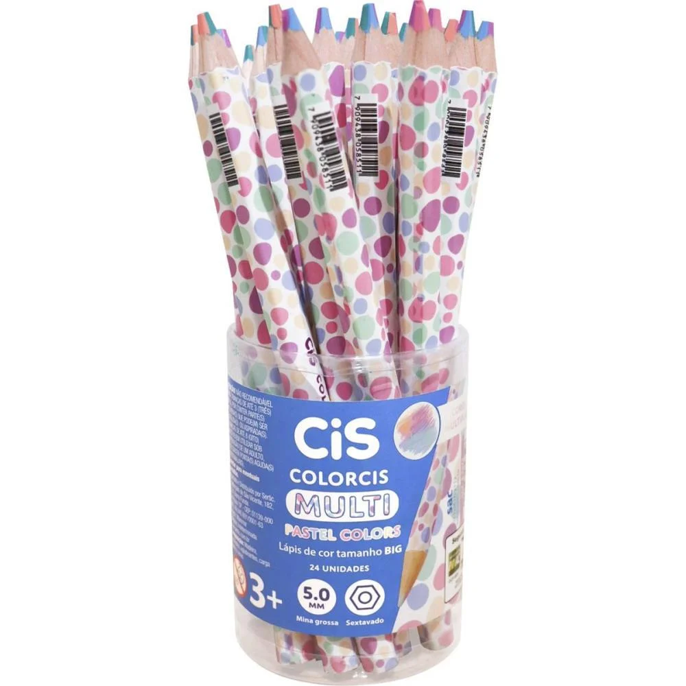 LAPIS DE COR JUMBO CIS MULTICOLOR GRAF 4COR PASTE SERTIC (POTE-24)