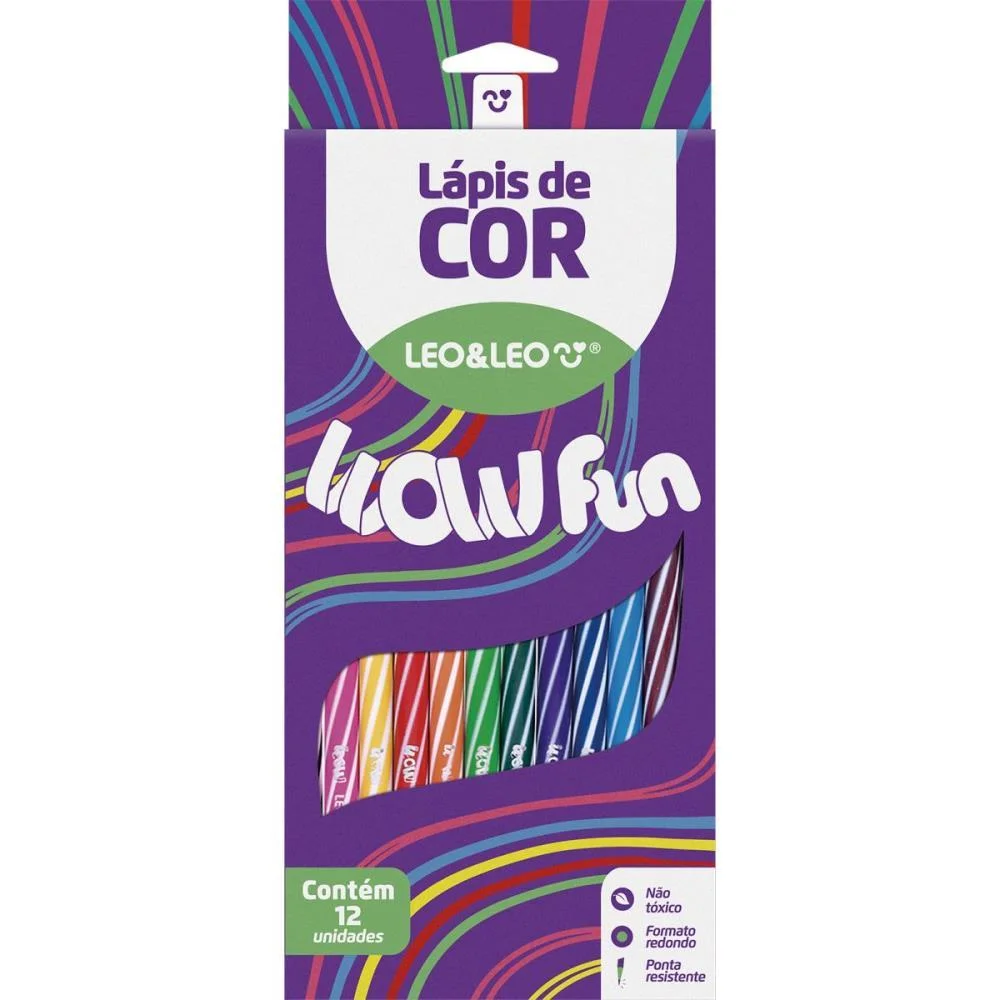 LAPIS DE COR REDONDO WOW FUN 12CORES LEONORA (PCT.C/06)