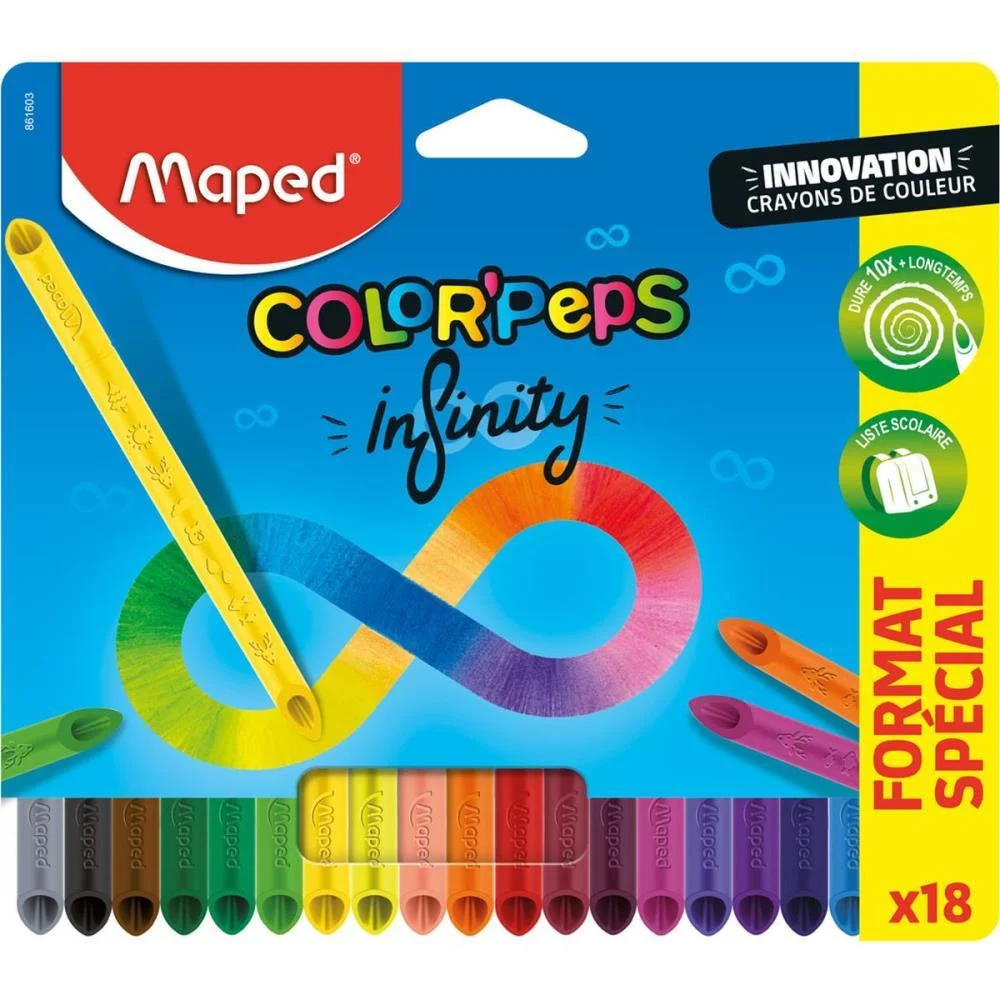 LAPIS DE COR REDONDO COLOR PEPS INFINITY 18 CORES MAPED (PCT.C/06)