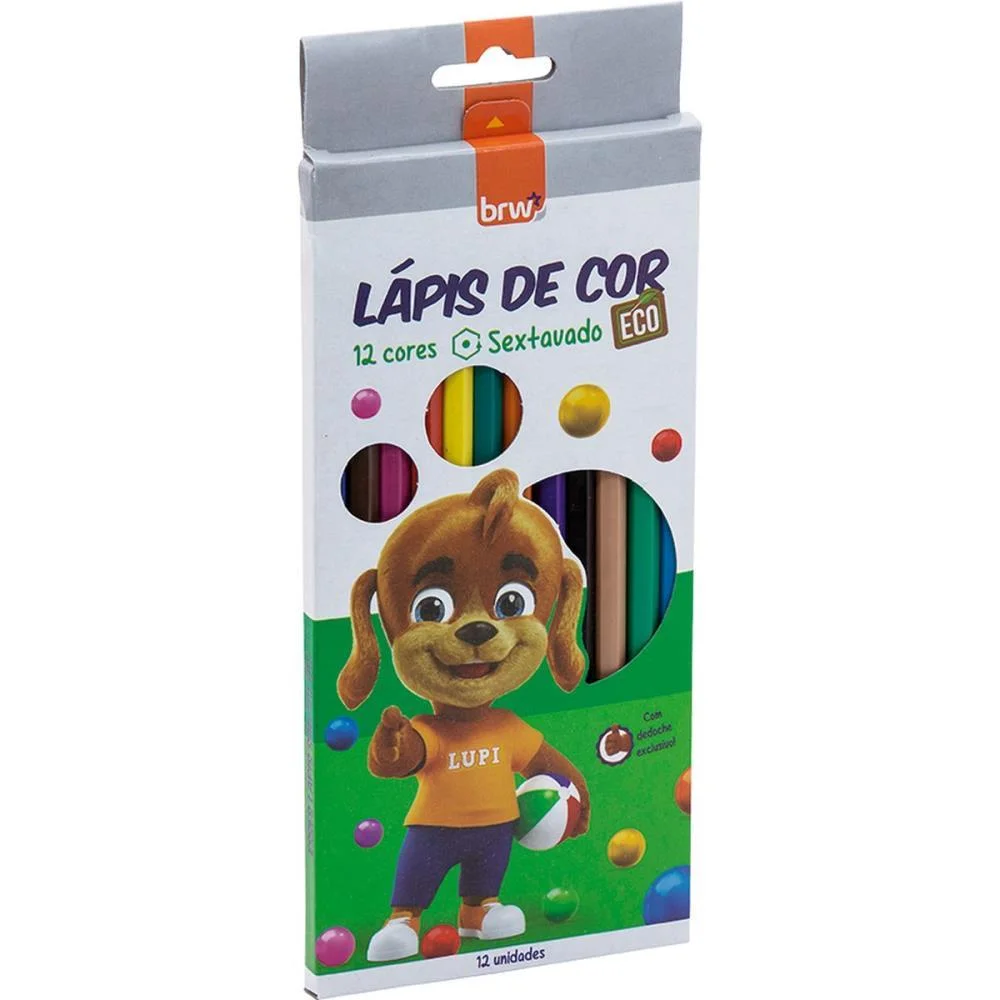 LAPIS DE COR SEXTAVADO ECO 12 CORES BRW (PCT.C/06)