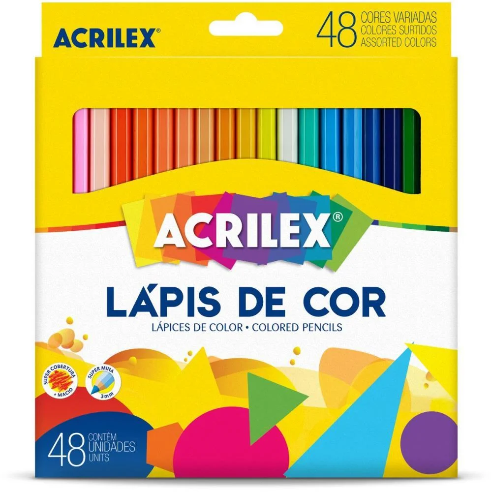 LAPIS DE COR SEXTAVADO 48 CORES ACRILEX (PCT.C/03)