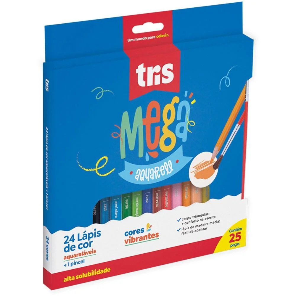 LAPIS DE COR TRIANGULAR MEGA SOFT AQUARELL+PINCEL 24CO SUMMIT (PCT.C/06)