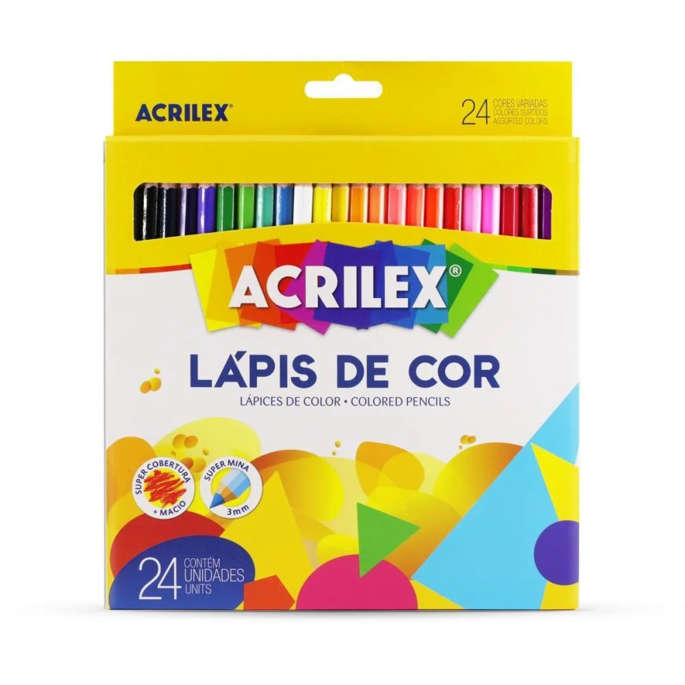 LAPIS DE COR SEXTAVADO 24 CORES ACRILEX (PCT.C/06)