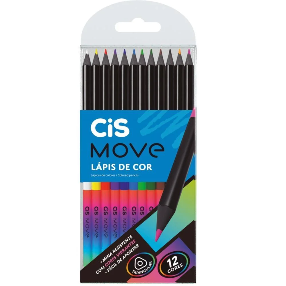 LAPIS DE COR TRIANGULAR CIS MOVE 12CORES (S) SERTIC (PCT.C/12)