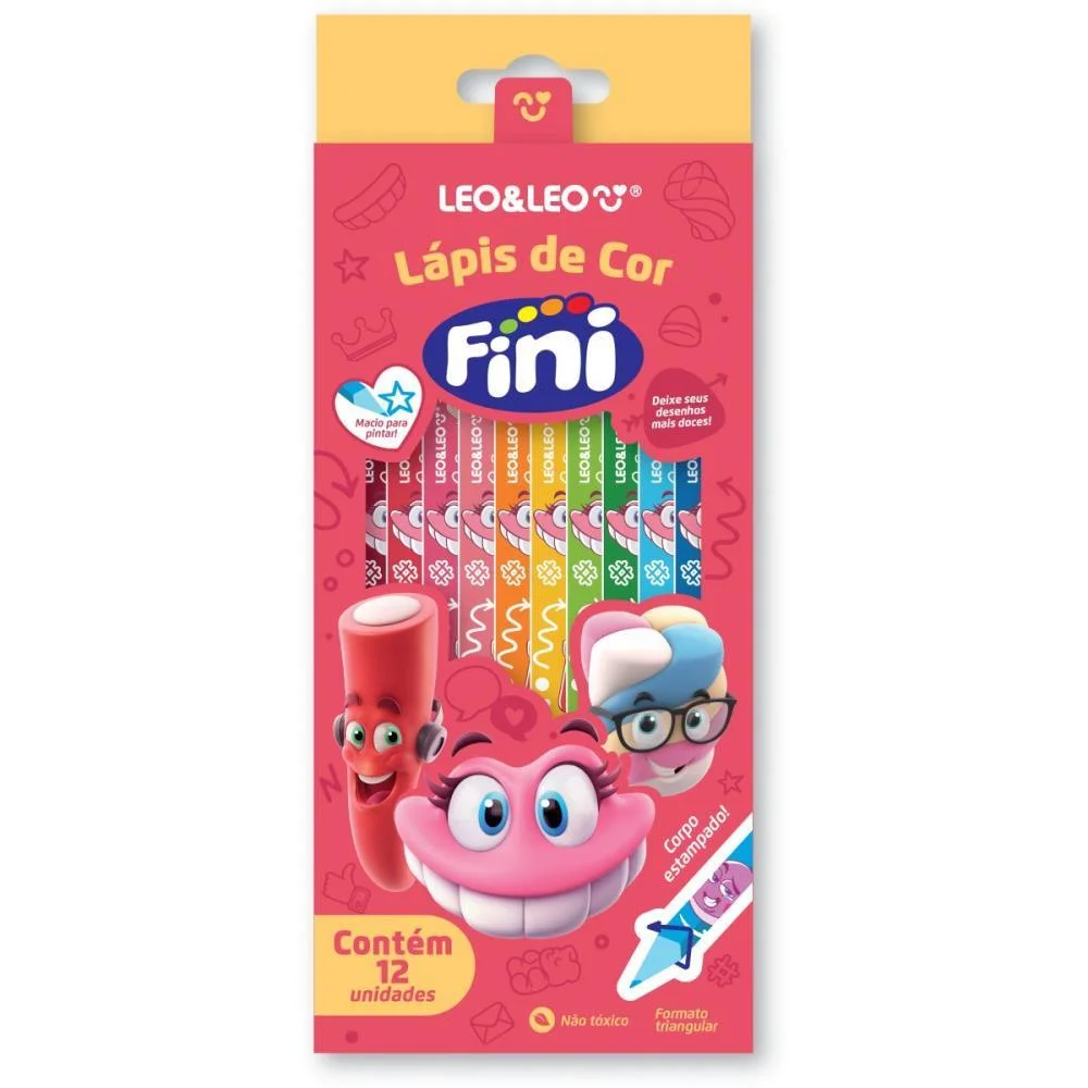 LAPIS DE COR TRIANGULAR FINI 12 CORES LEONORA (ESTOJO)