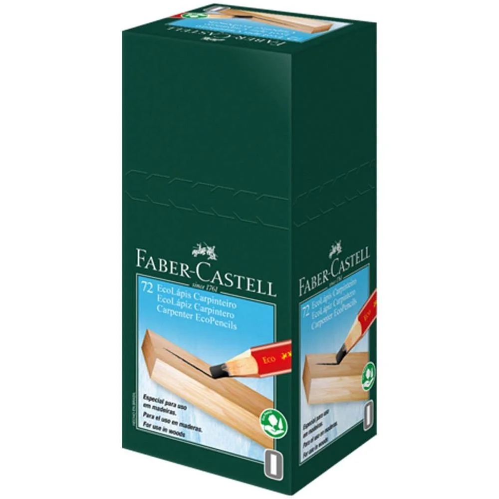 LAPIS PRETO CARPINTEIRO ECOLAPIS 1/2 GROSA FABER-CASTELL (CX.C/72)
