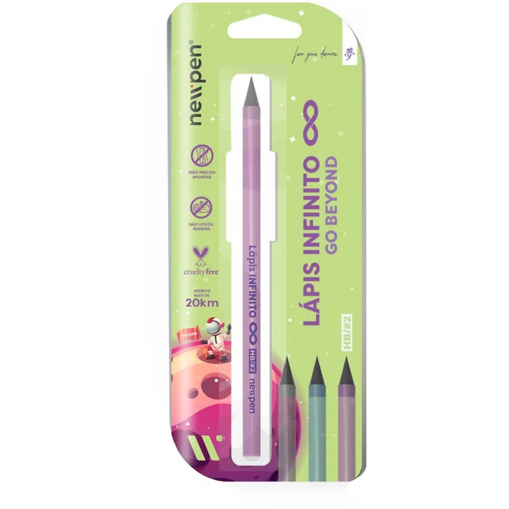 LAPIS PRETO REDONDO INFINIT GO BEYOND ROSA NEWPEN (BLISTER)