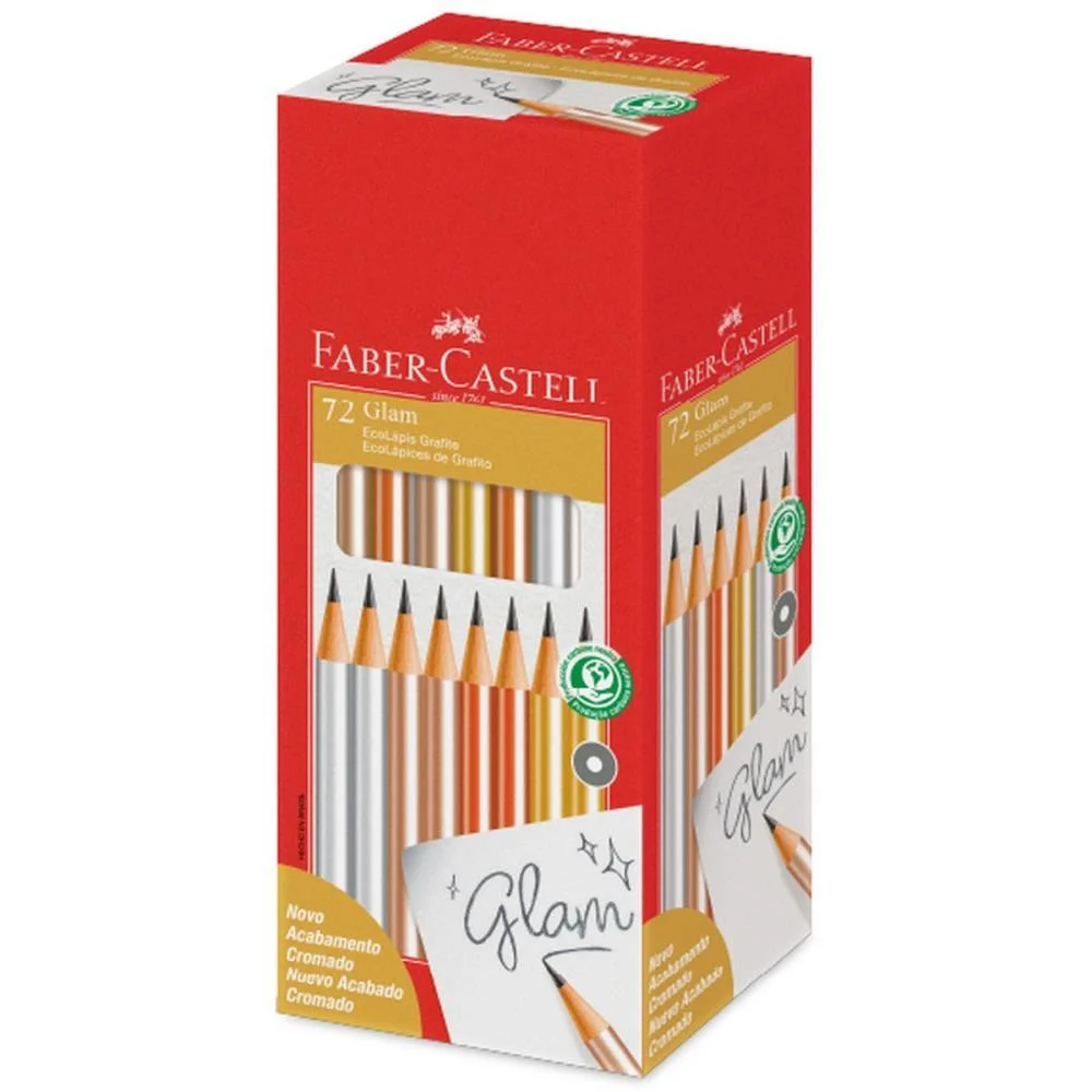 LAPIS PRETO REDONDO ECOLAPIS GRAFITE GLAM FABER-CASTELL (CX.C/72)