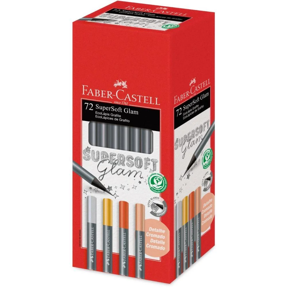 LAPIS PRETO REDONDO SUPERSOFT ECOLAPIS GLAM FABER-CASTELL (CX.C/72)