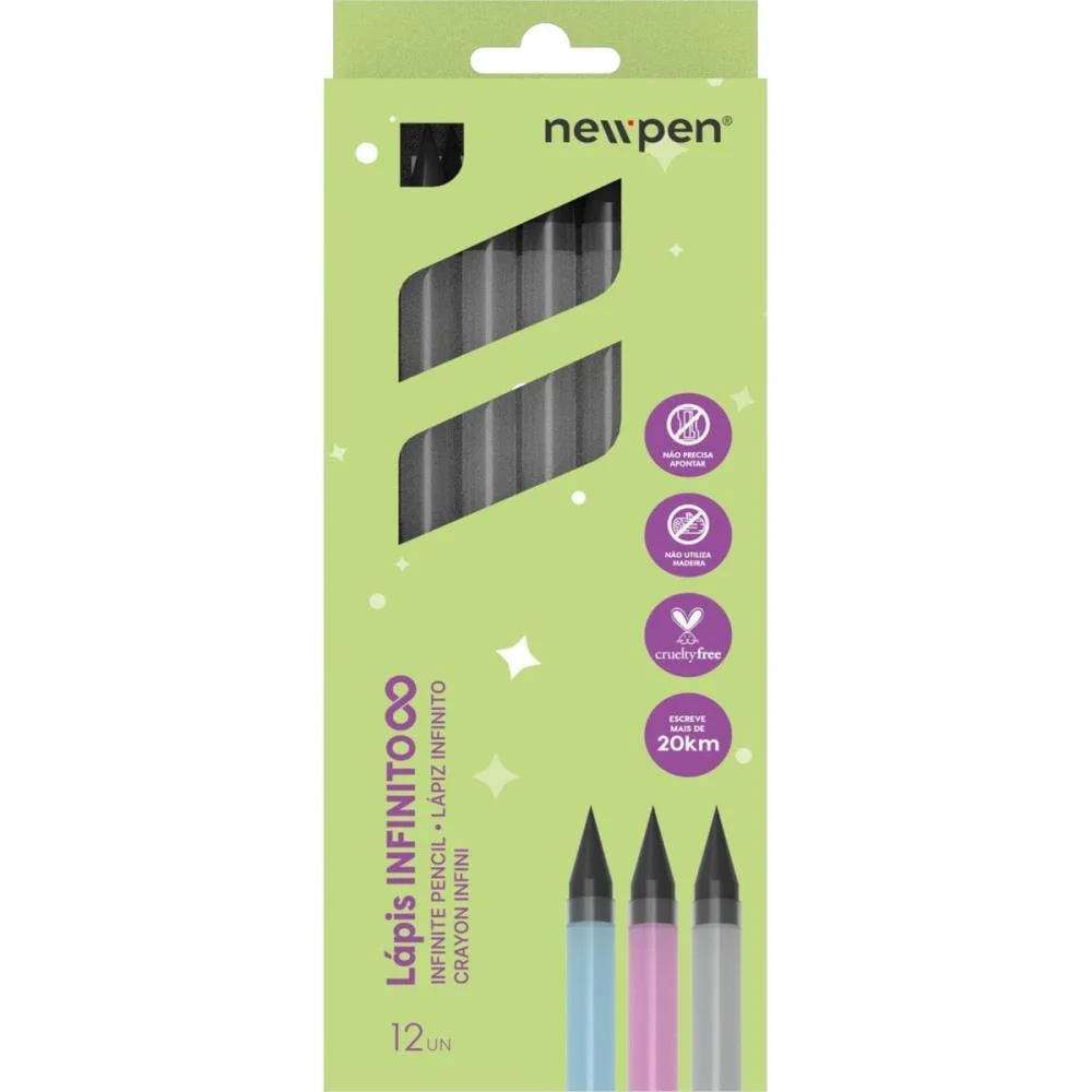 LAPIS PRETO REDONDO INFINITO HB FUME NEWPEN (CX.C/12)