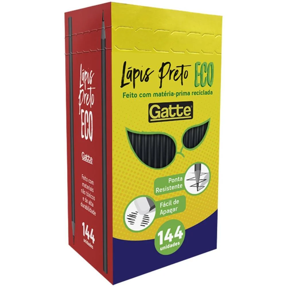 LAPIS PRETO SEXTAVADO ECOLOGICO HB MAKE+ (CX.C/144)