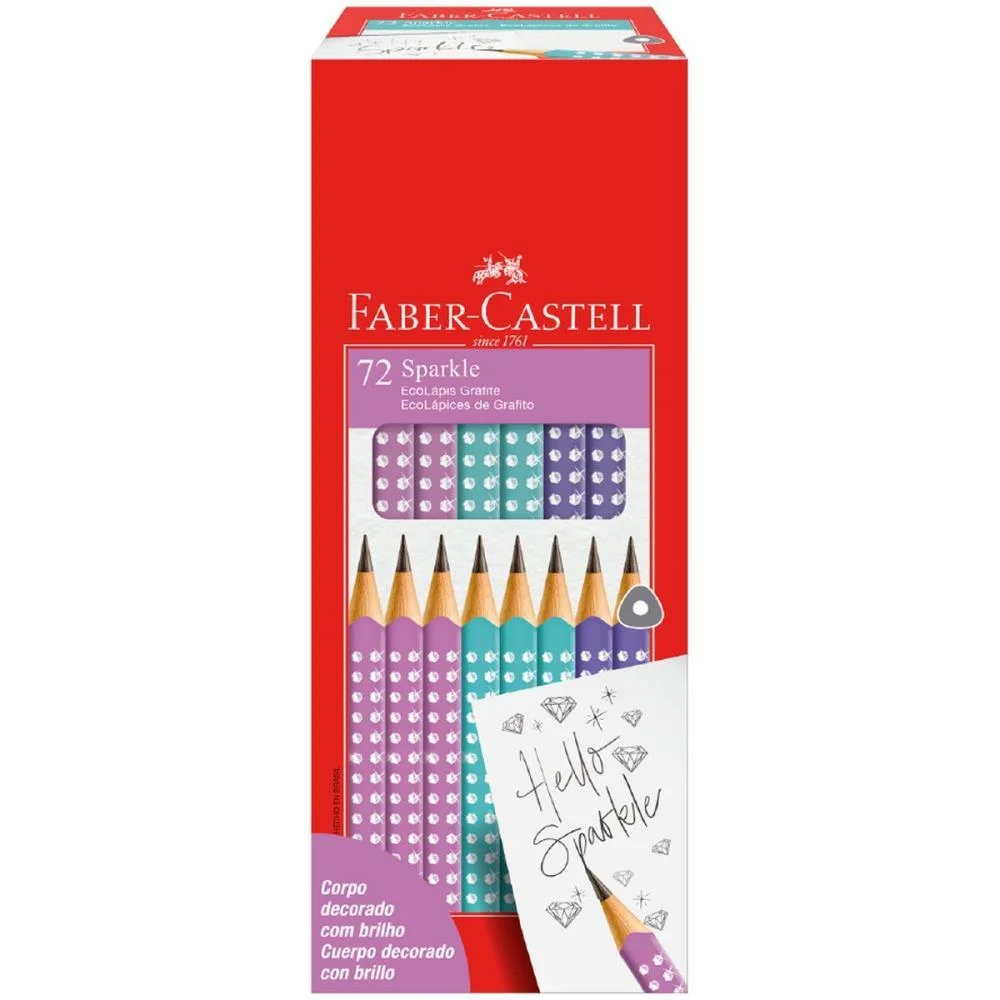 LAPIS PRETO TRIANGULAR SPARKLE 3 MODELOS FABER-CASTELL (CX.C/72)