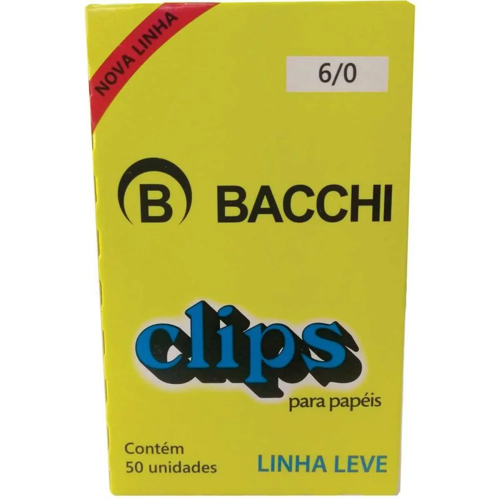 CLIPE GALVANIZADO ACO 6/0 LINHA LEVE C/50 UNID. BACCHI (PCT.C/10)