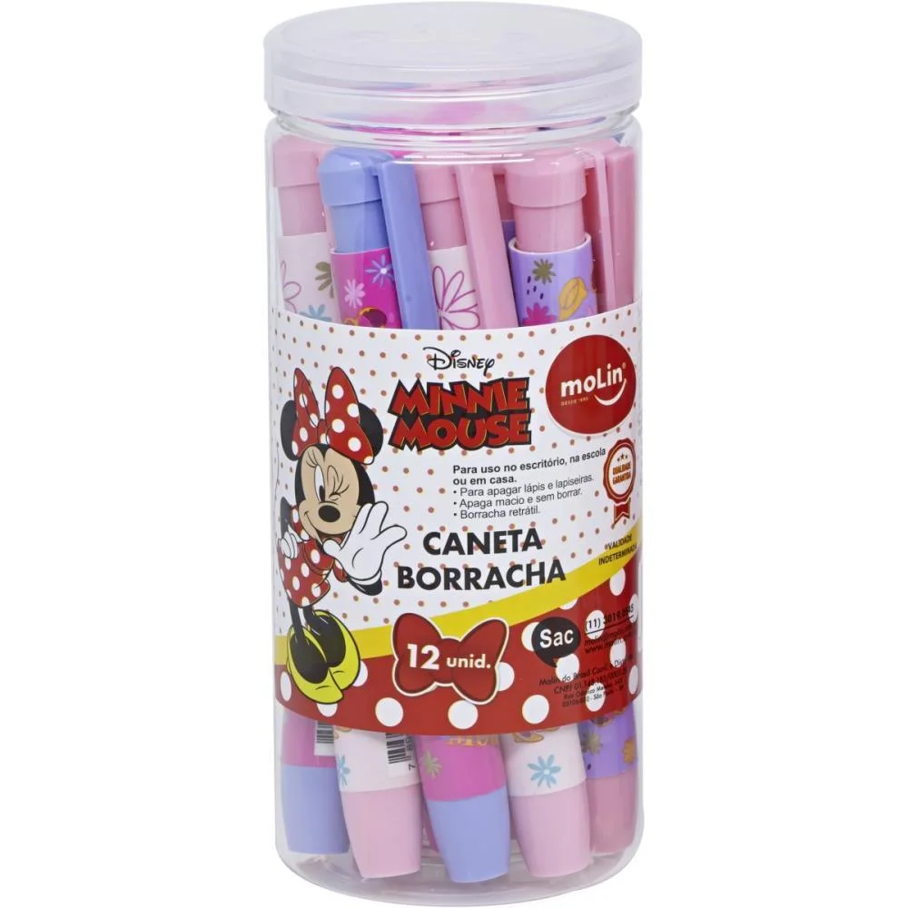 BORRACHA CANETA MINNIE 4 MODELOS MOLIN (POTE-12)