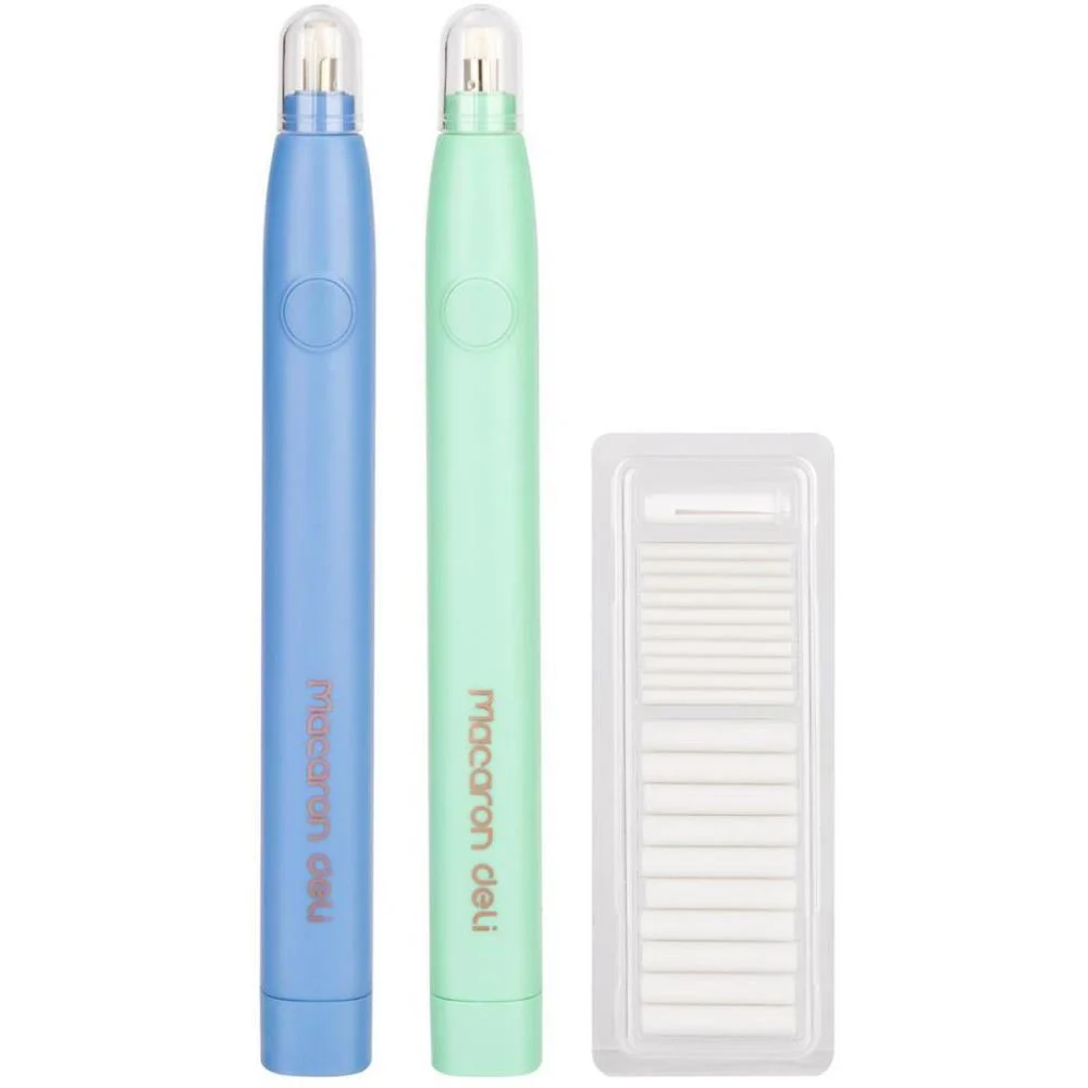 BORRACHA CANETA ELETRICA PON.0,5MM E 2,5MM (S) DELI (BLISTER)