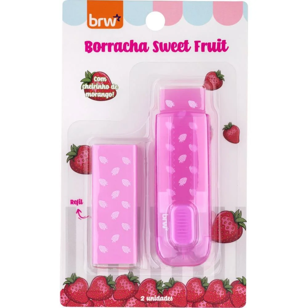 BORRACHA DECORADA SWEET FRUIT COM AROMA E REFIL BRW (DP.C/06)