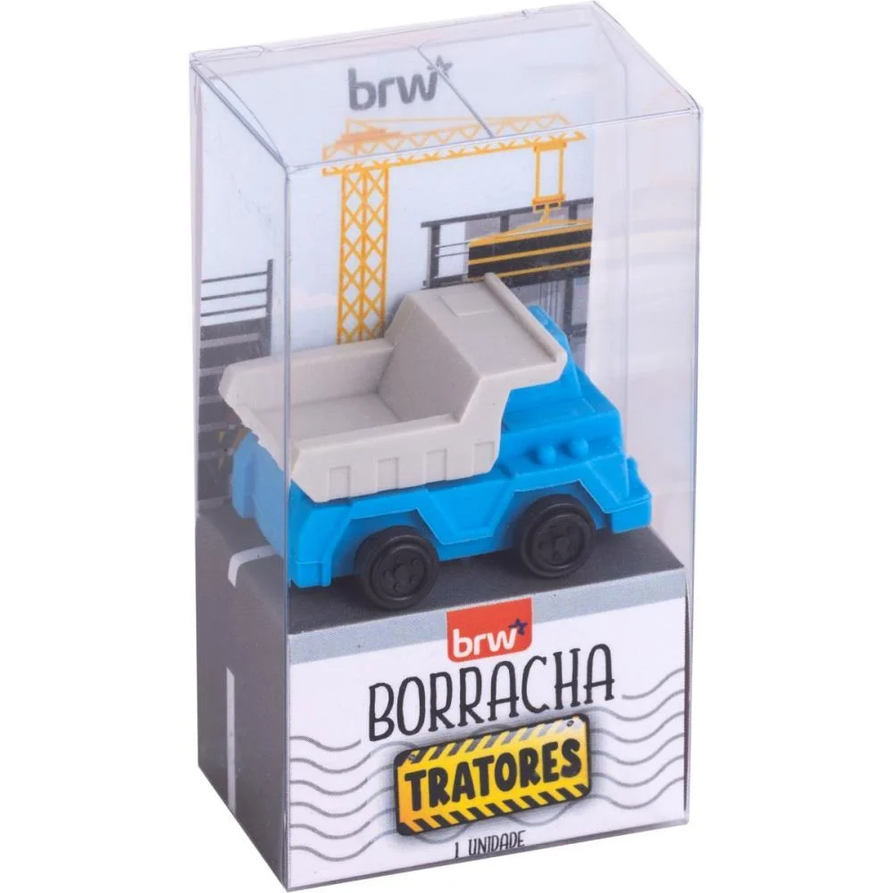 BORRACHA DECORADA TRATORES 4 MODELOS SORTIDOS BRW (DP.C/12)