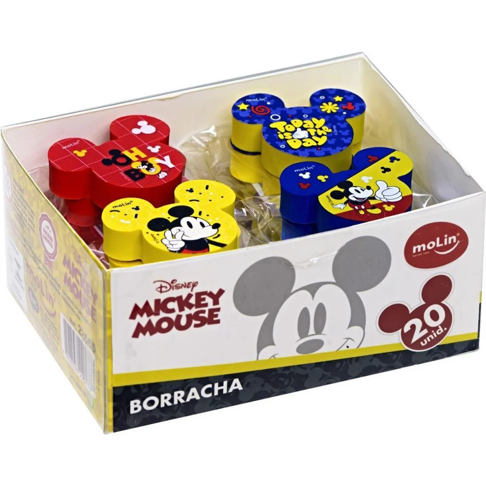 BORRACHA DECORADA MICKEY 4 MODELOS MOLIN (CX.C/20)