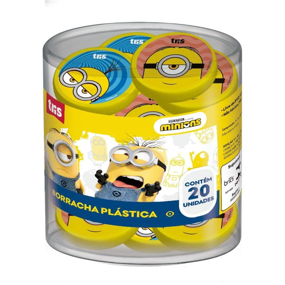 BORRACHA DECORADA MINIONS 2 CORES SUMMIT (POTE-20)
