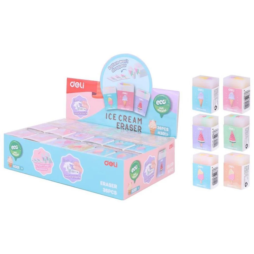 BORRACHA DECORADA ICE CREAM PVC SORTIDO DELI (DP.C/36)