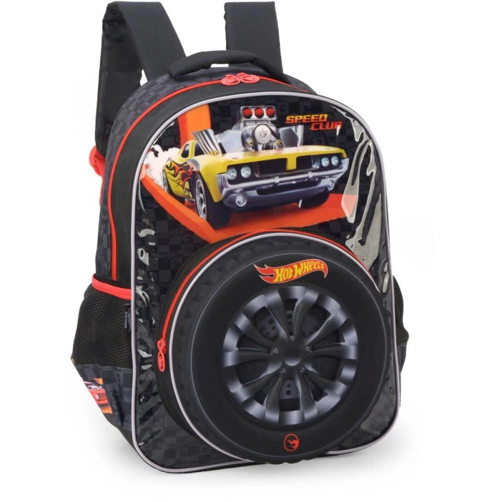 MOCHILA INFANTIL HOT WHEELS G PRETA LUXCEL (UNIDADE)