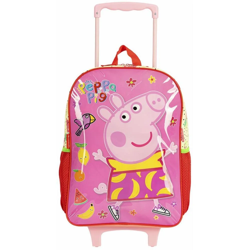 MOCHILA INFANTIL COM RODINHA PEPPA PIG FRUITS G 50CM SESTINI (UNIDADE)