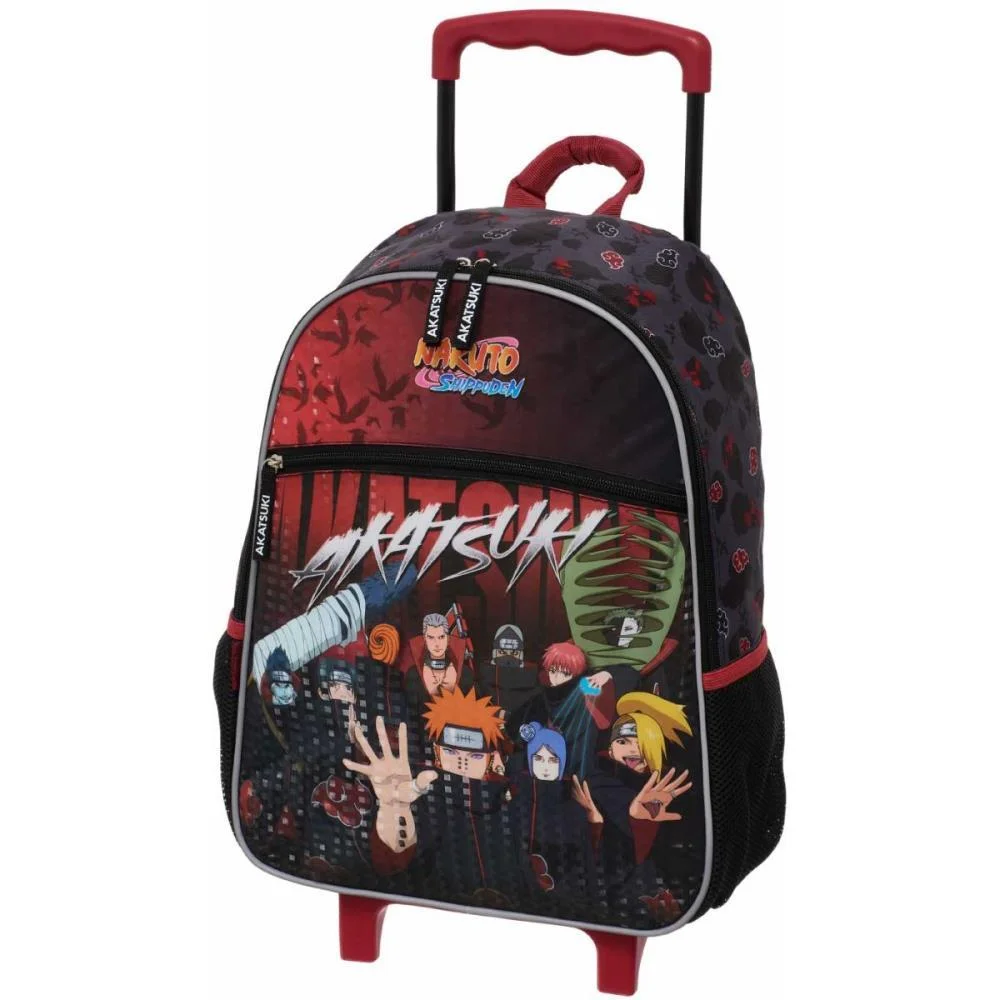 MOCHILA INFANTIL COM RODINHA NARUTO AKATSUKI RISING PACIFIC (UNIDADE)