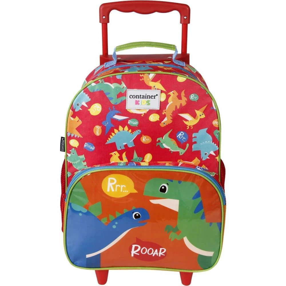 MOCHILA INFANTIL COM RODINHA CONTAINER KIDS DINOS G VM DERMIWIL (UNIDADE)