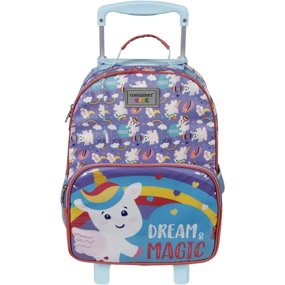 MOCHILA INFANTIL COM RODINHA CONTAINER KIDS UNICORNIO G DERMIWIL (UNIDADE)