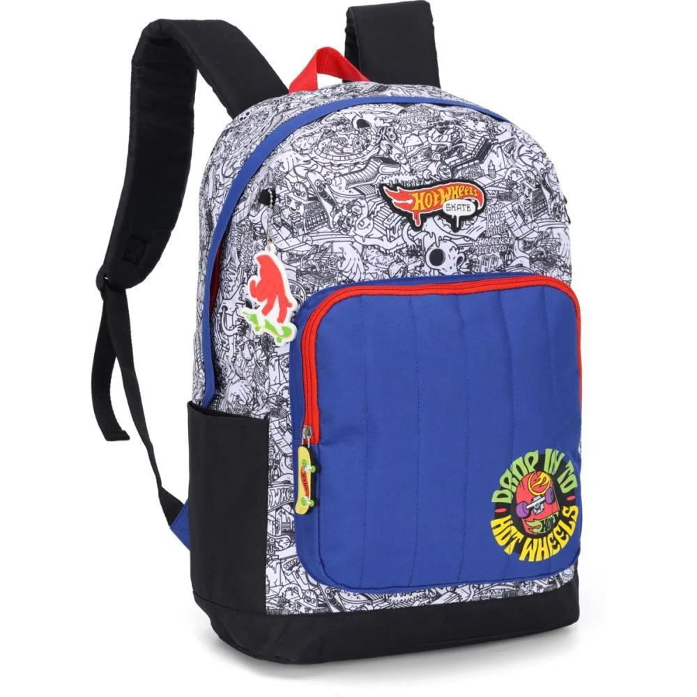 MOCHILA HOT WHEELS SKATE G BRANCO LUXCEL (UNIDADE)