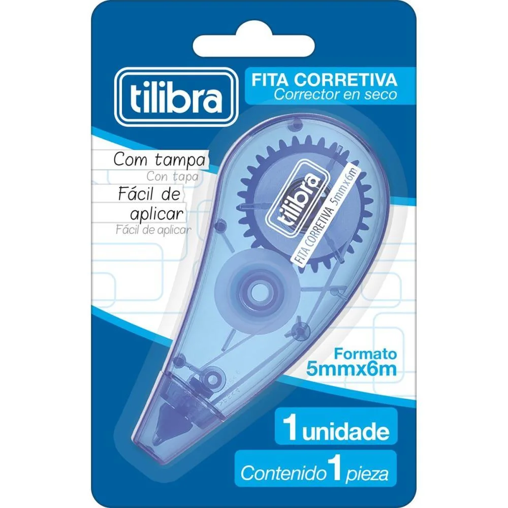 CORRETIVO EM FITA TILIBRA AZUL 6MX5MM TILIBRA (UNIDADE)