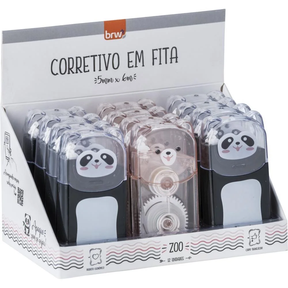 CORRETIVO EM FITA ZOO 5MMX6M 2 CORES (S) BRW (DP.C/12)