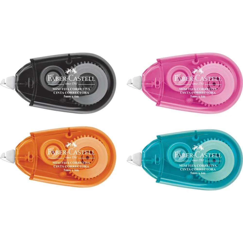 CORRETIVO EM FITA MINI FITA 5MMX6M SORT. FABER-CASTELL (DP.C/16)