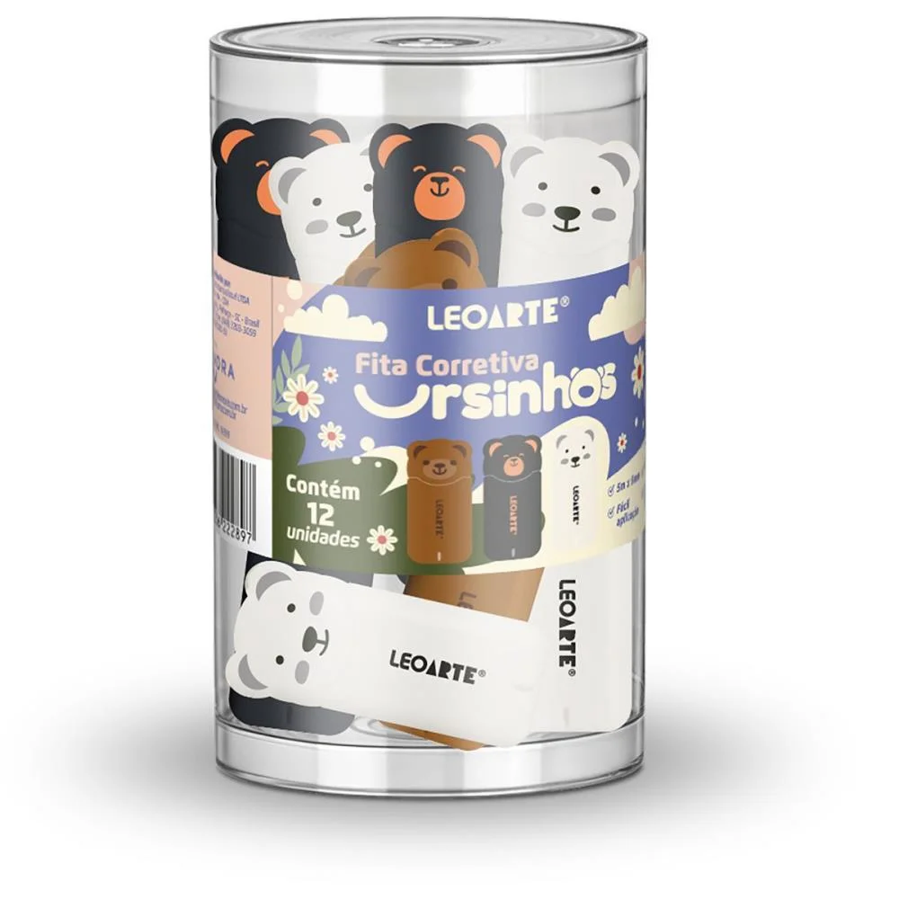 CORRETIVO EM FITA URSINHO 5MX5MM 3 MODELOS LEONORA (POTE-12)