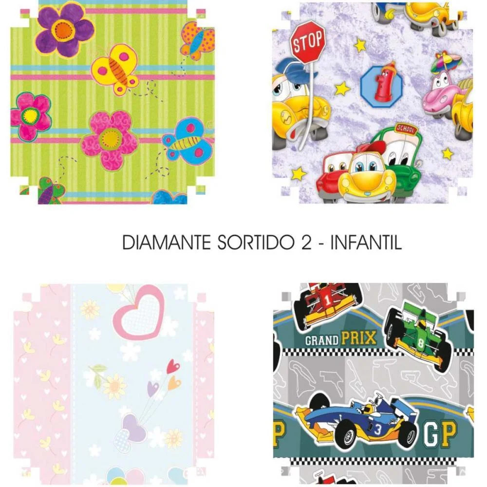 PAPEL PRESENTE 50X60CM COUCHE LINHA DIAMANTE INFANTIL II 4MD V.M.P. (PCT.C/40)