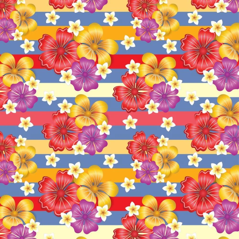 PAPEL PRESENTE BOBINA COUCHE 60CM. MOD.211 FLORES E LISTRAS GESSELE (BO-100MTS)