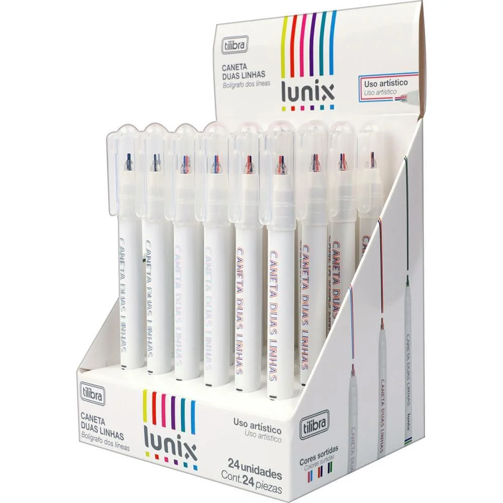 CANETA COM PONTA POROSA LUNIX DUAS LINHAS (S) TILIBRA (DP.C/24)