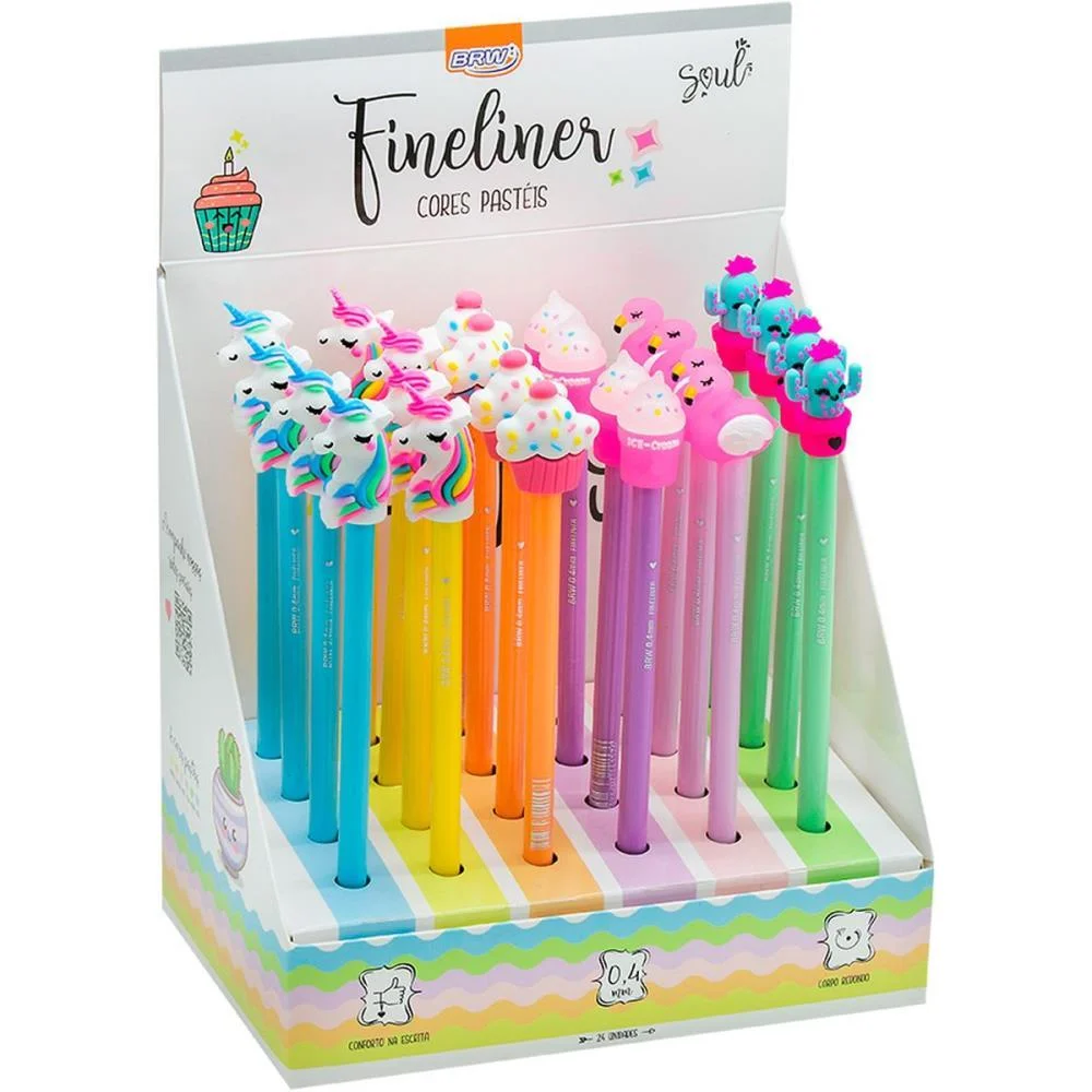 CANETA COM PONTA POROSA FINELINER 0.4MM FUNNY BRW (DP.C/24)