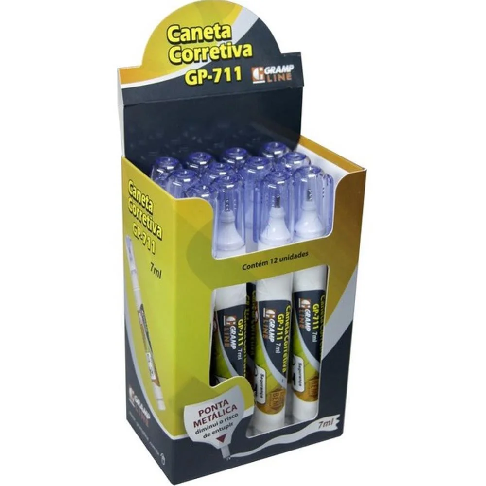 CANETA CORRETIVA 7ML GP-711 METAL GRAMP LINE (CX.C/12)