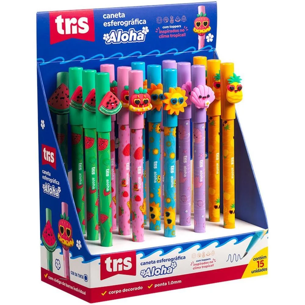 CANETA ESFEROGRAFICA TRIS ALOHA 1.0MM 5 MODELOS SUMMIT (DP.C/15)