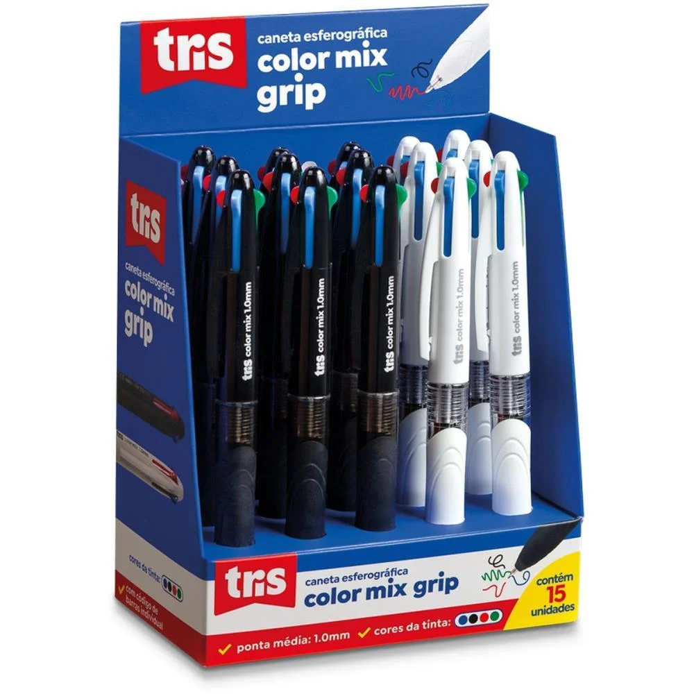 CANETA ESFEROGRAFICA TRIS COLORMIX GRIP 4CORES 2MOD SUMMIT (DP.C/15)