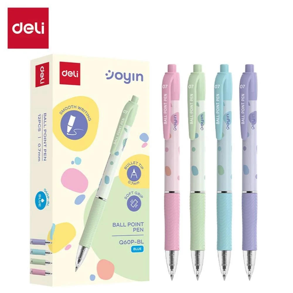 CANETA ESFEROGRAFICA RETRATIL JOYIN 0,7MM DELI (CX.C/12)