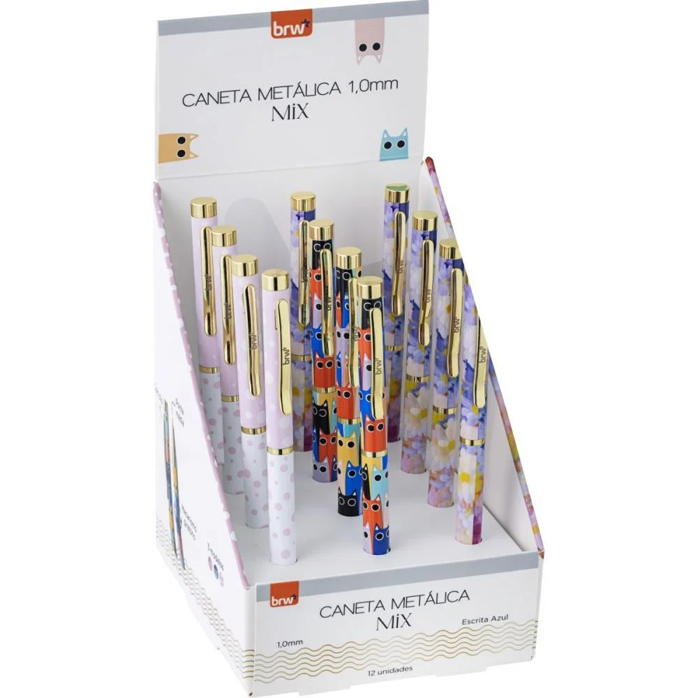 CANETA ESFEROGRAFICA METALICA MIX 1.0MM (S) BRW (DP.C/12)