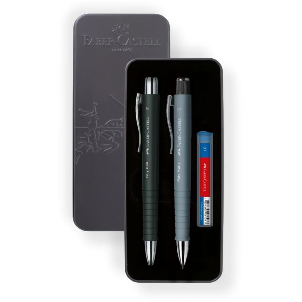 CANETA ESFEROGRAFICA KIT POLY BALL C/LAPISEIRA/MINA FABER-CASTELL (PCT.C/02)