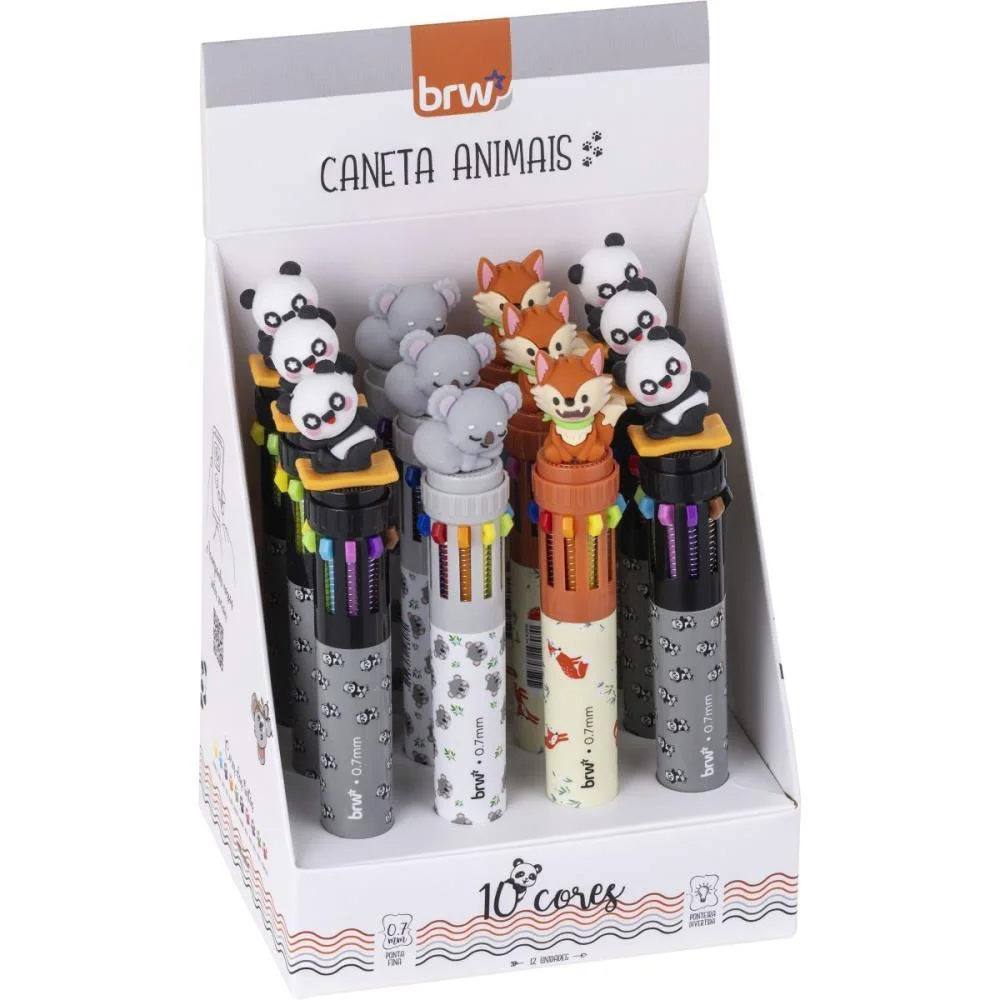 CANETA ESFEROGRAFICA DIVERT DREAMS 10 CORES 0.7MM(S BRW (DP.C/12)