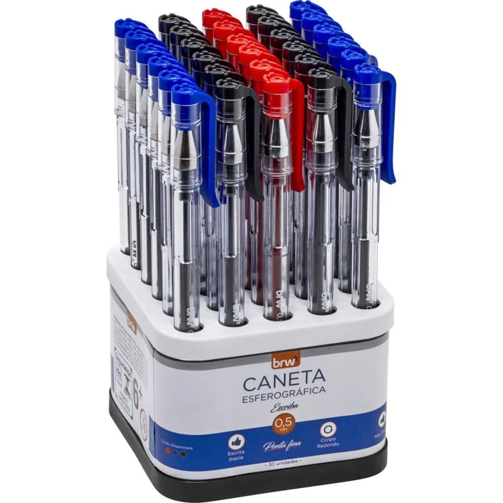 CANETA ESFEROGRAFICA ESCRIBA 0,5MM (S) BRW (DP.C/30)
