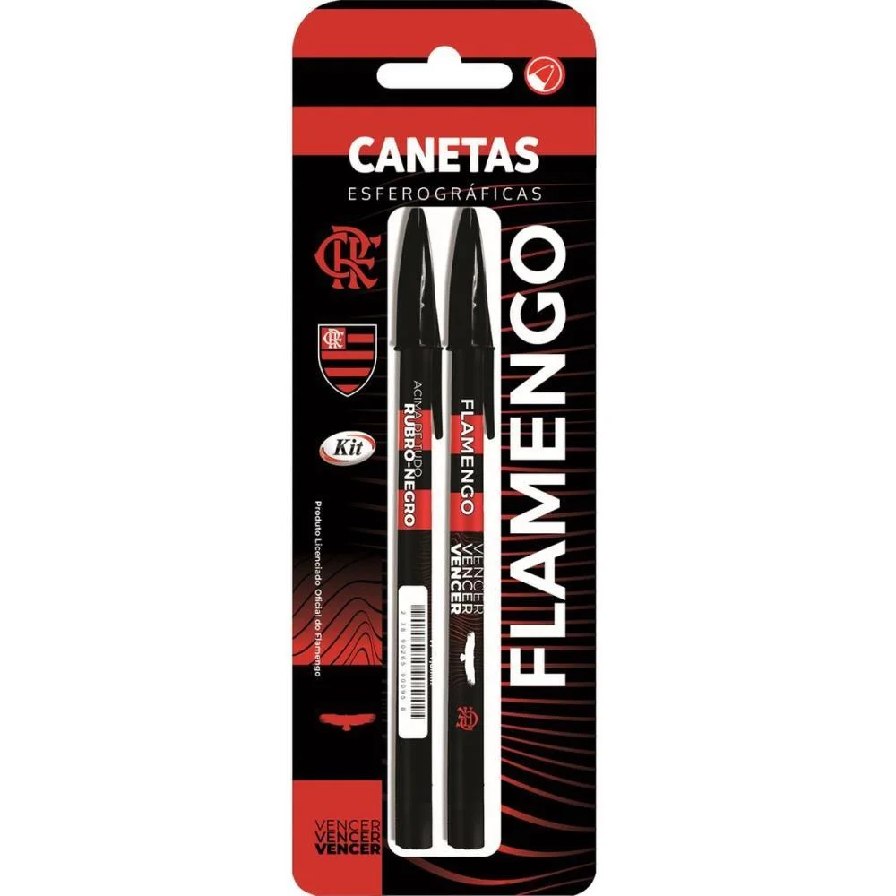 CANETA ESFEROGRAFICA FLAMENGO 1.0MM AZUL KIT (BL.C/02)