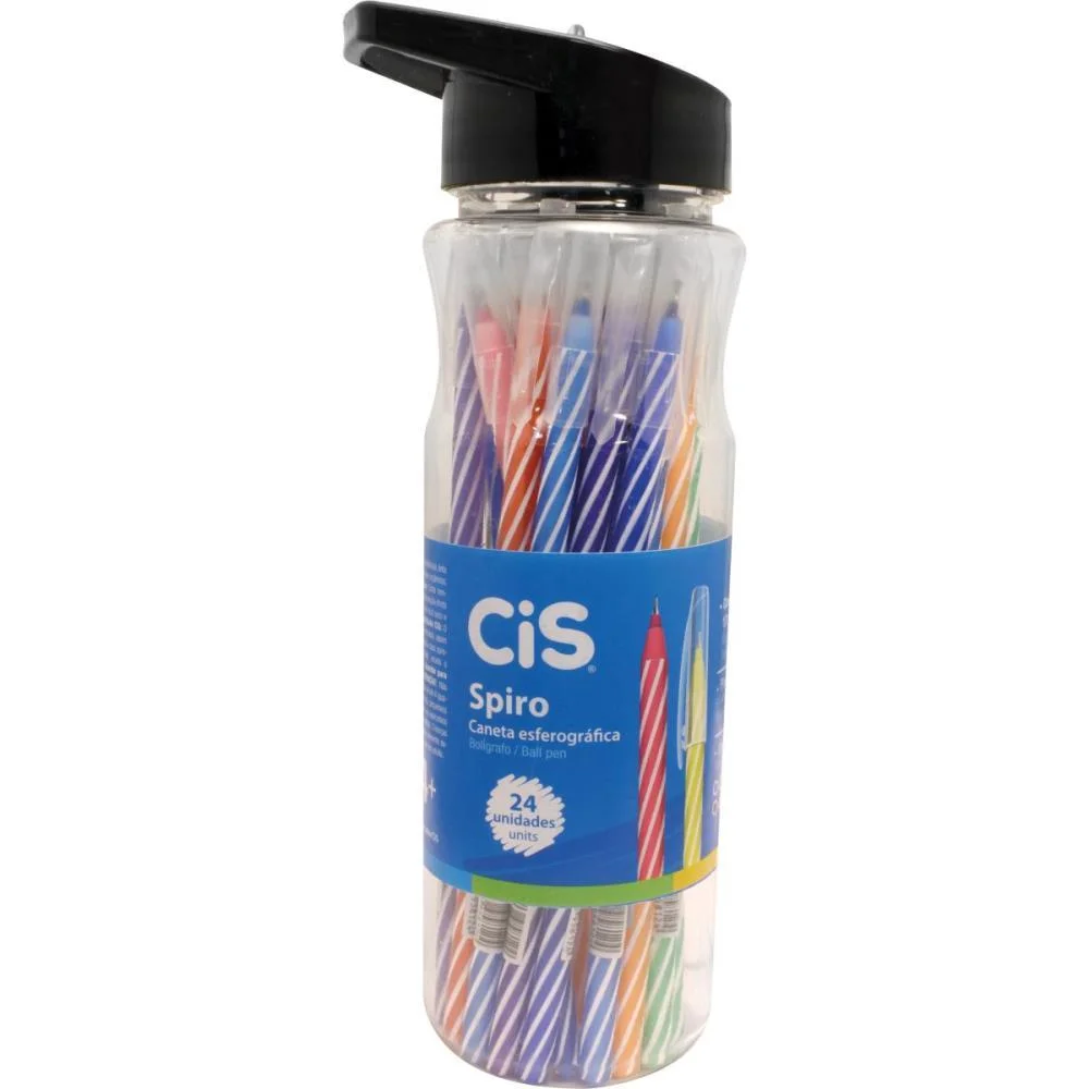 CANETA ESFEROGRAFICA CIS SPIRO 0,7MM CORES SORT. SERTIC (POTE-24)